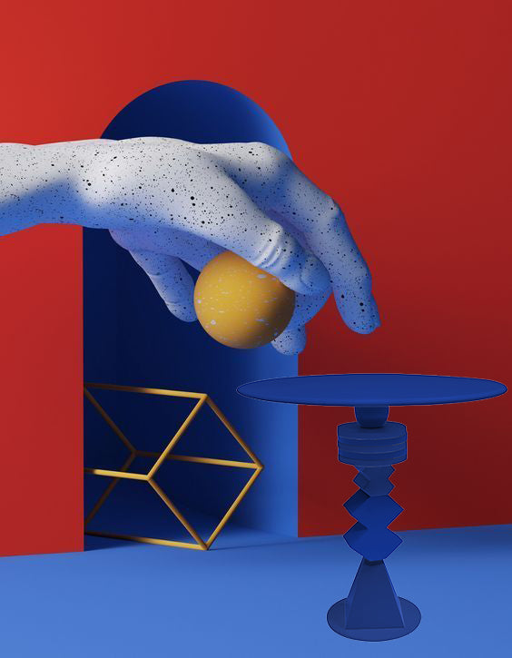 Blue Dining table - 4 people