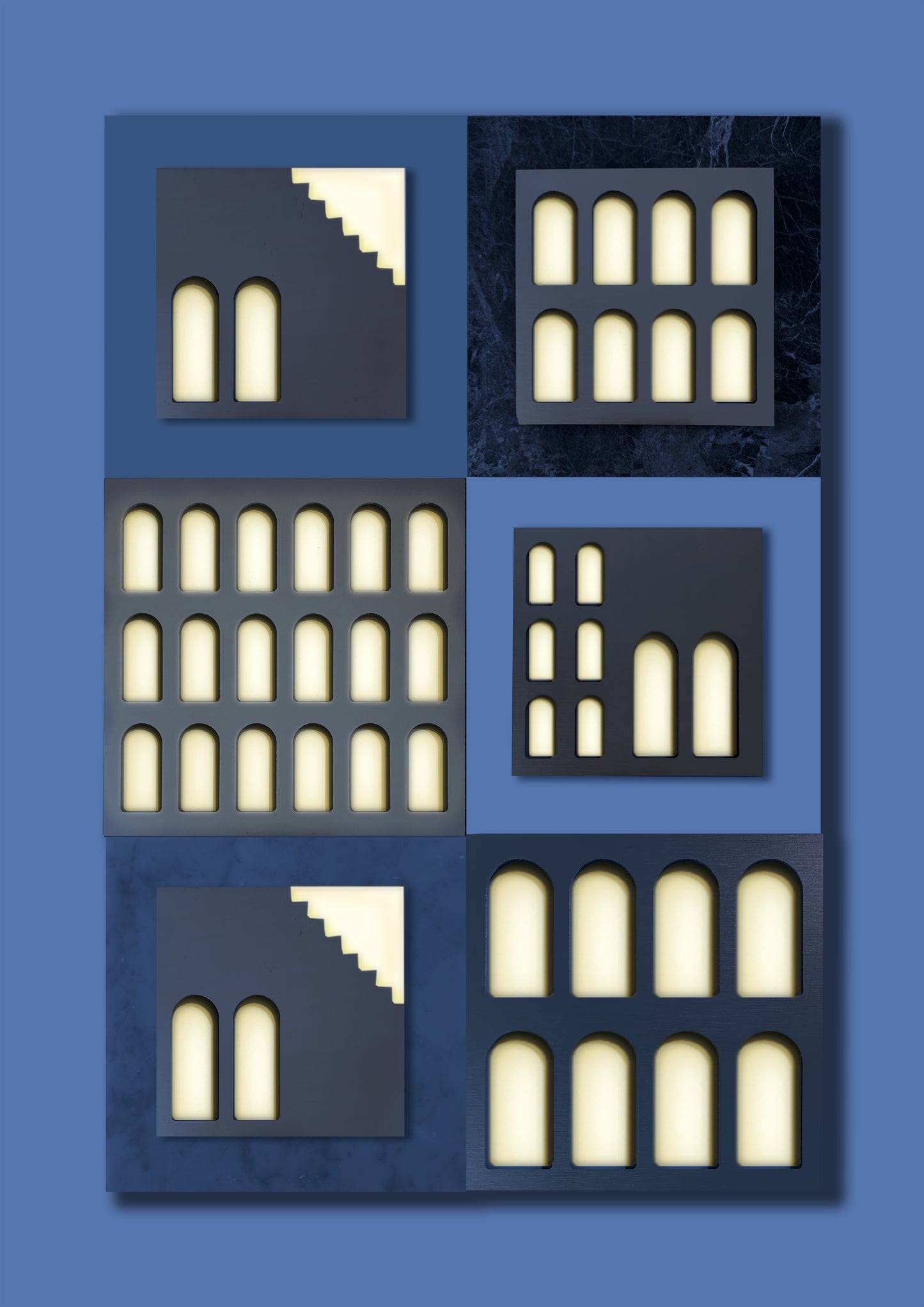 Palm Jumeirah Wall Lights - 6 PIECES WALL LIGHT v4 vertical