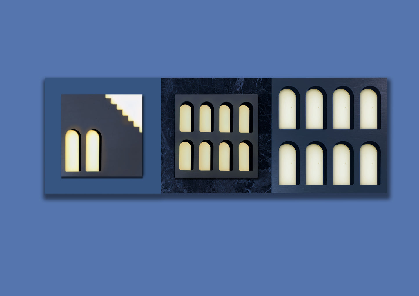 Palm Jumeirah Wall Lights - 3 PIECES WALL LIGHT v7 Horizontal