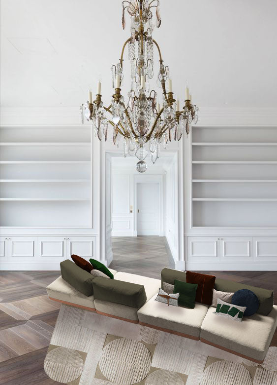 Front back modular sofa