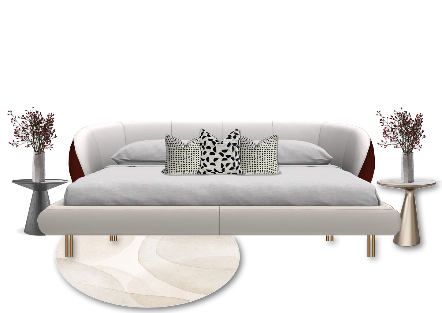 Rounded bed