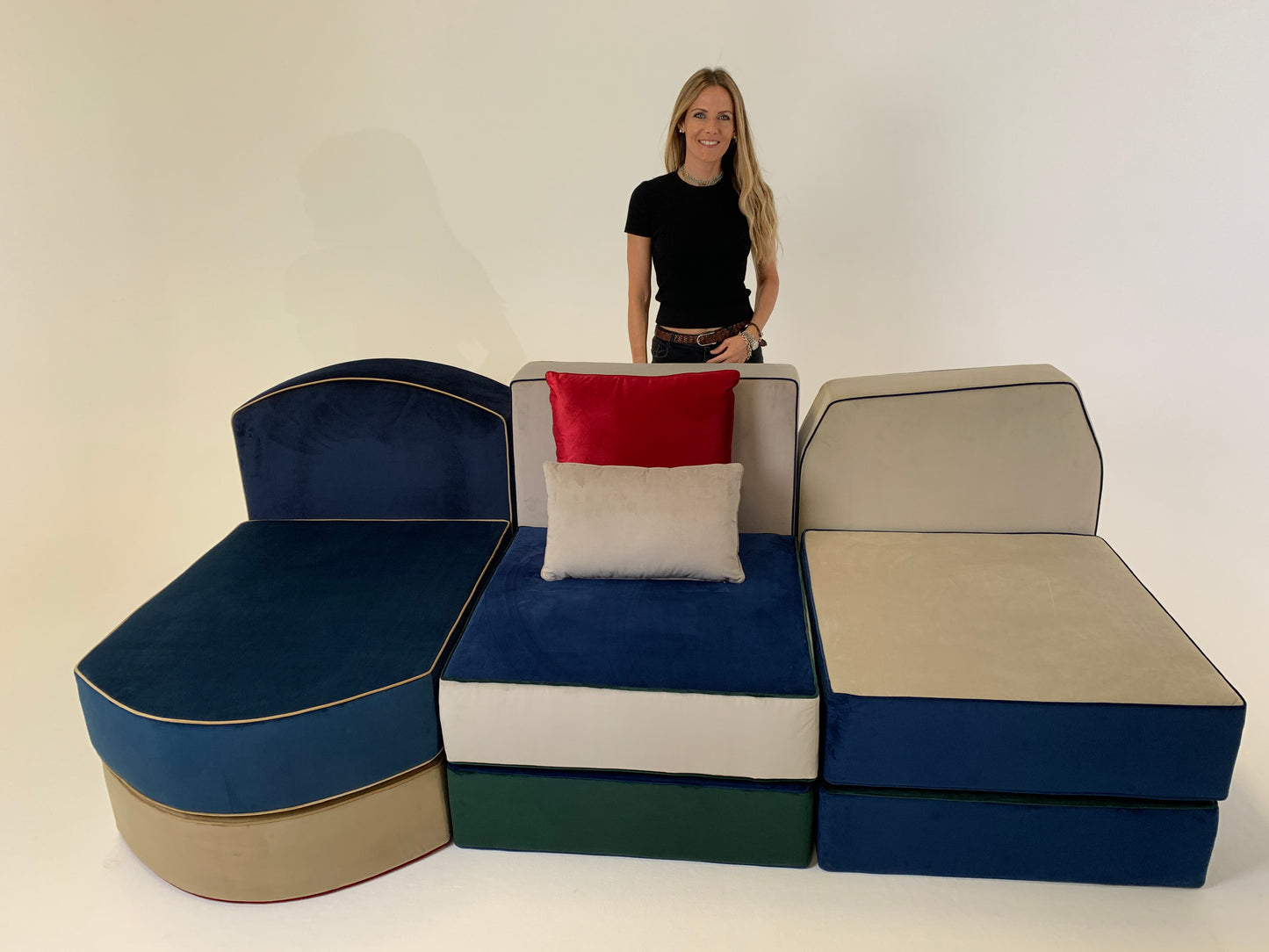 Three seat sofa mixed colors