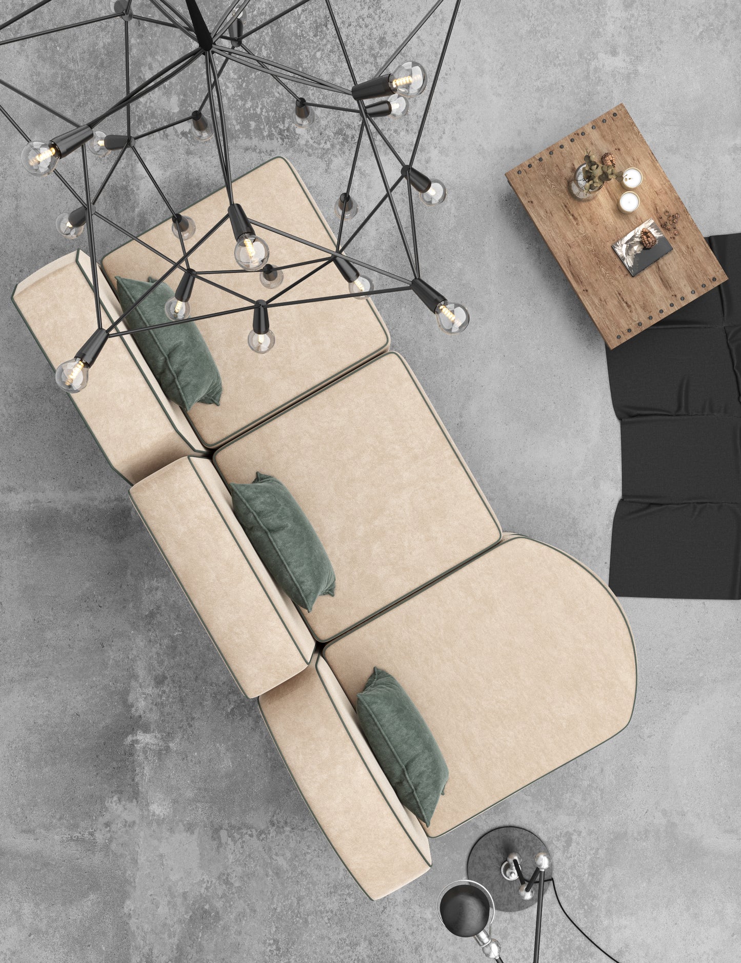 Three seat sofa beige colors