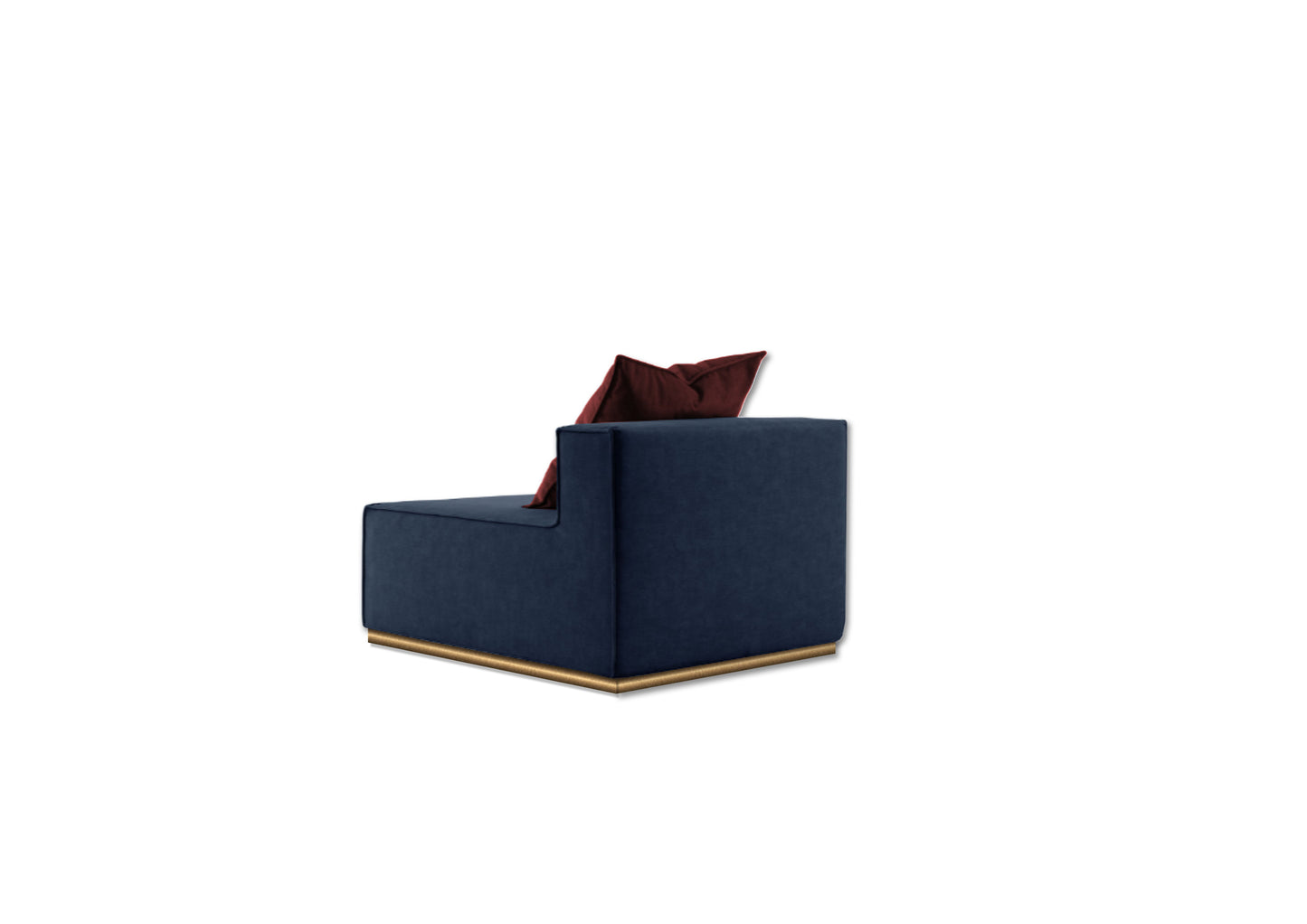 Blue squared sofa - Single Module - with backrest