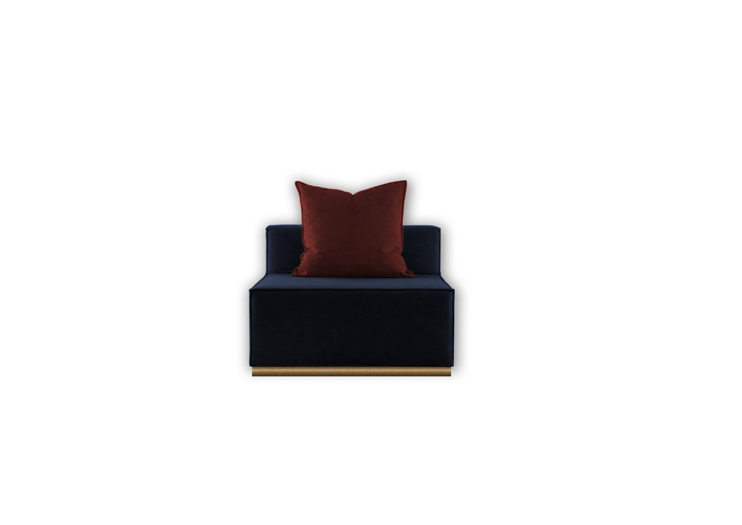 Blue squared sofa - Single Module - with backrest