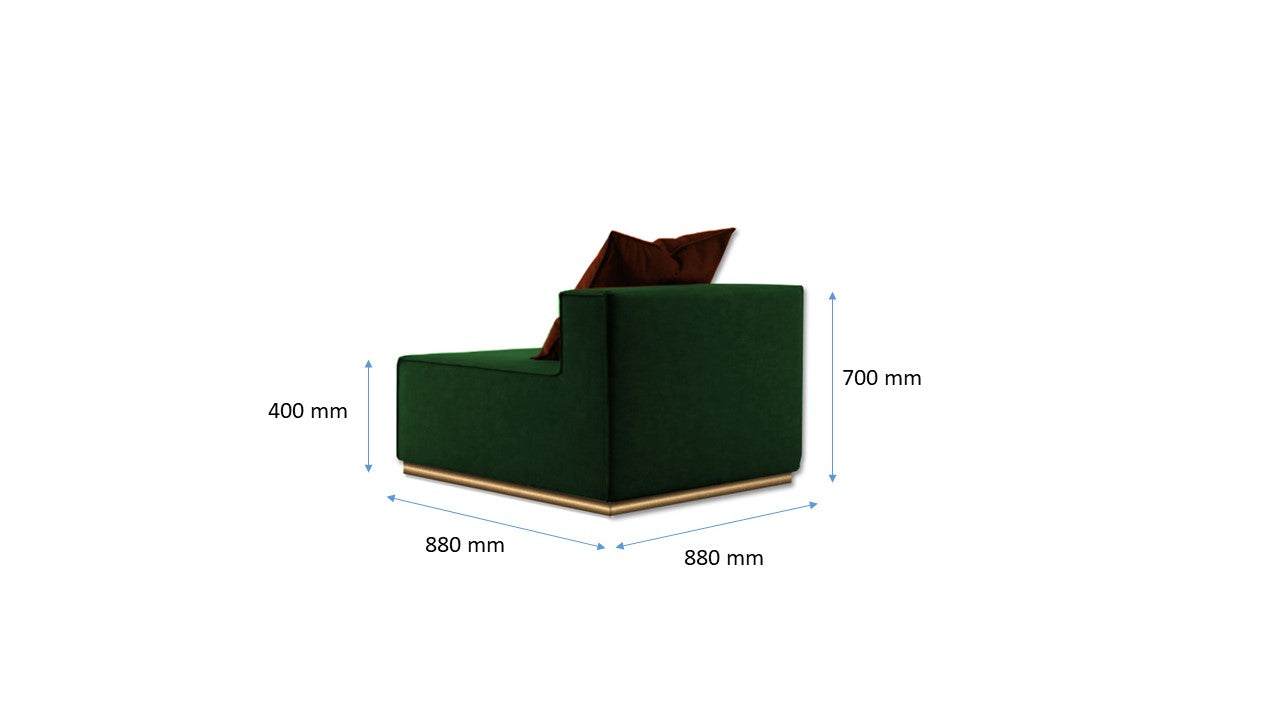 Green squared sofa