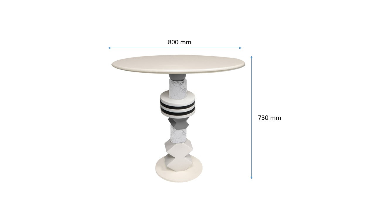 Dining table with marble blocks - 4 people