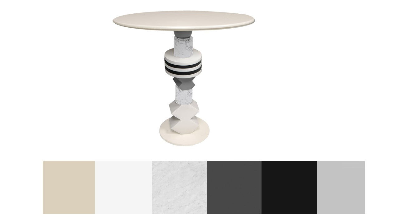 Dining table with marble blocks - 4 people