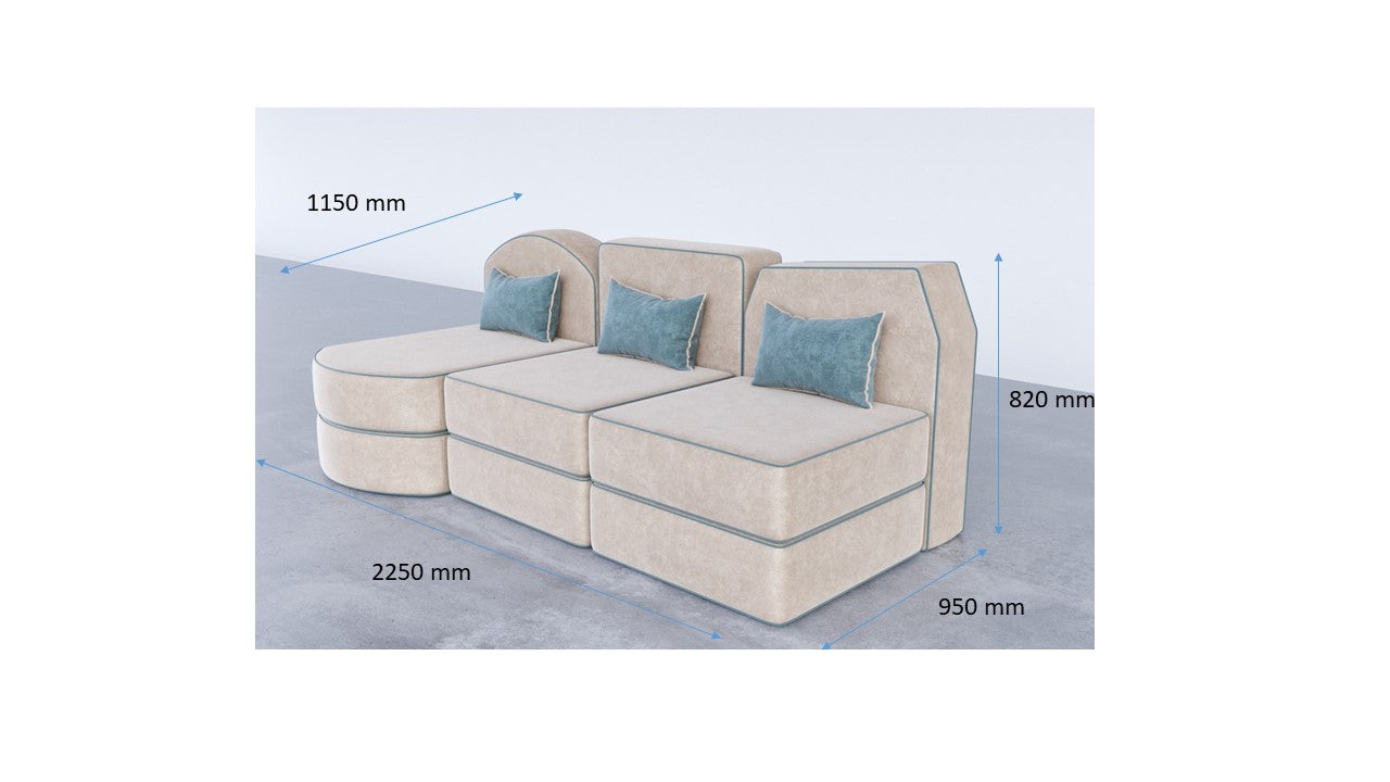 Three seat sofa beige colors