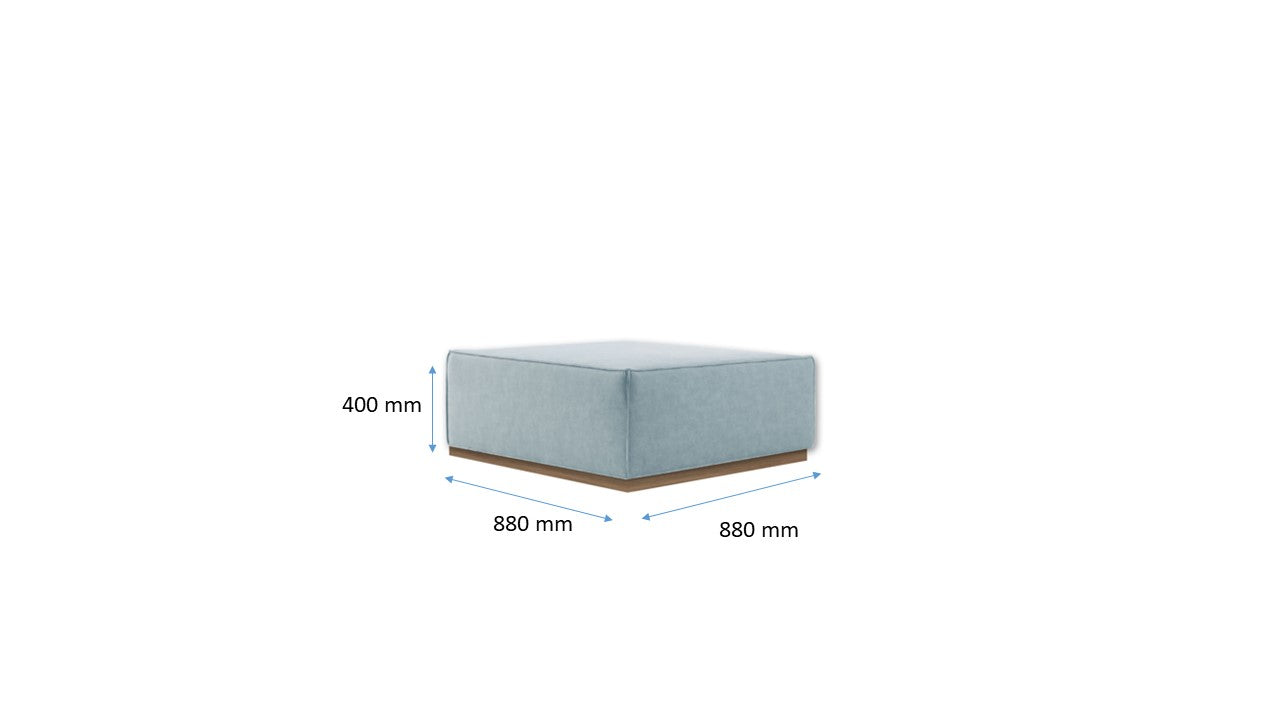 Outdoor light blue squared sofa - Single Module - without backrest