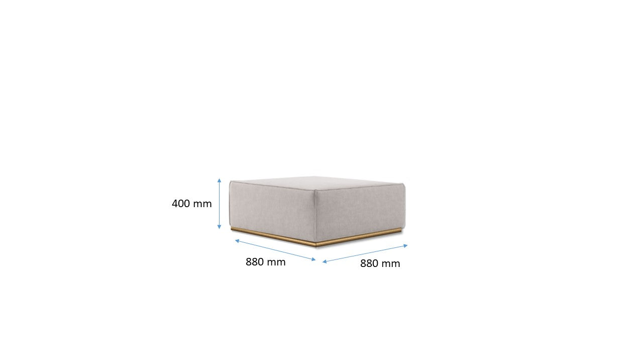 Beige squared sofa - Single module - without backrest