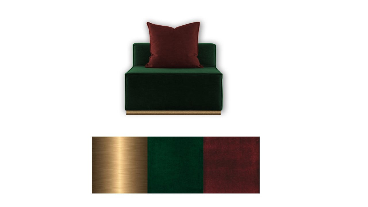 Green squared sofa