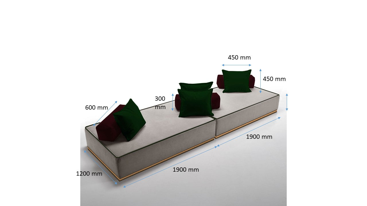 Modular rectangular sofas - two set