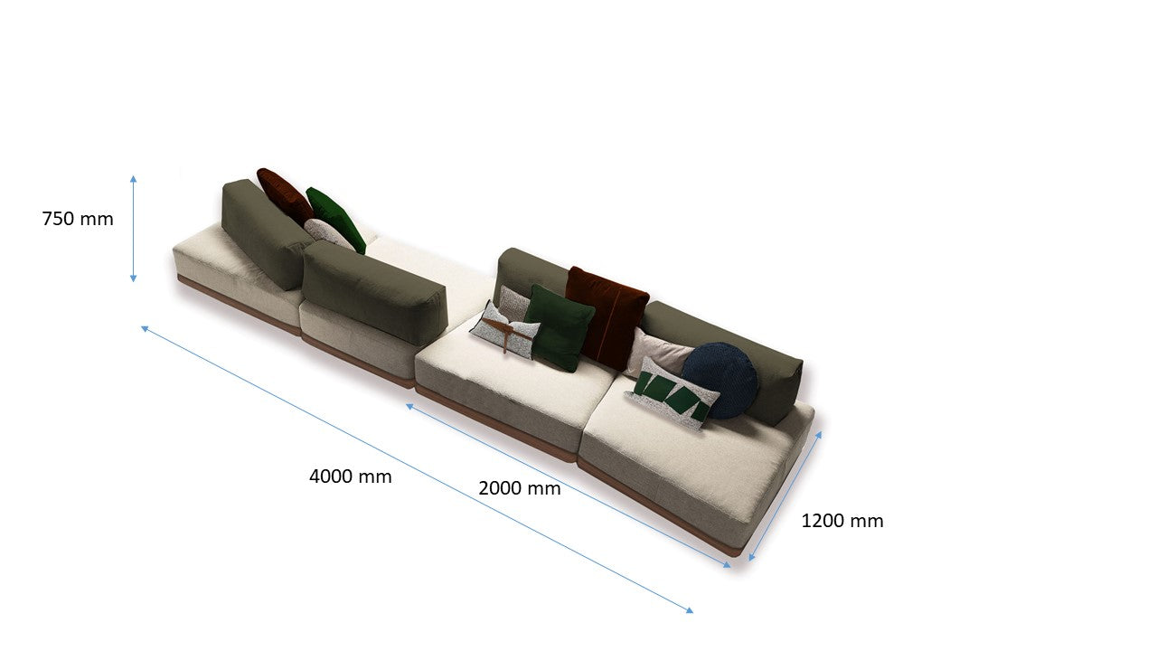 Front back modular sofa