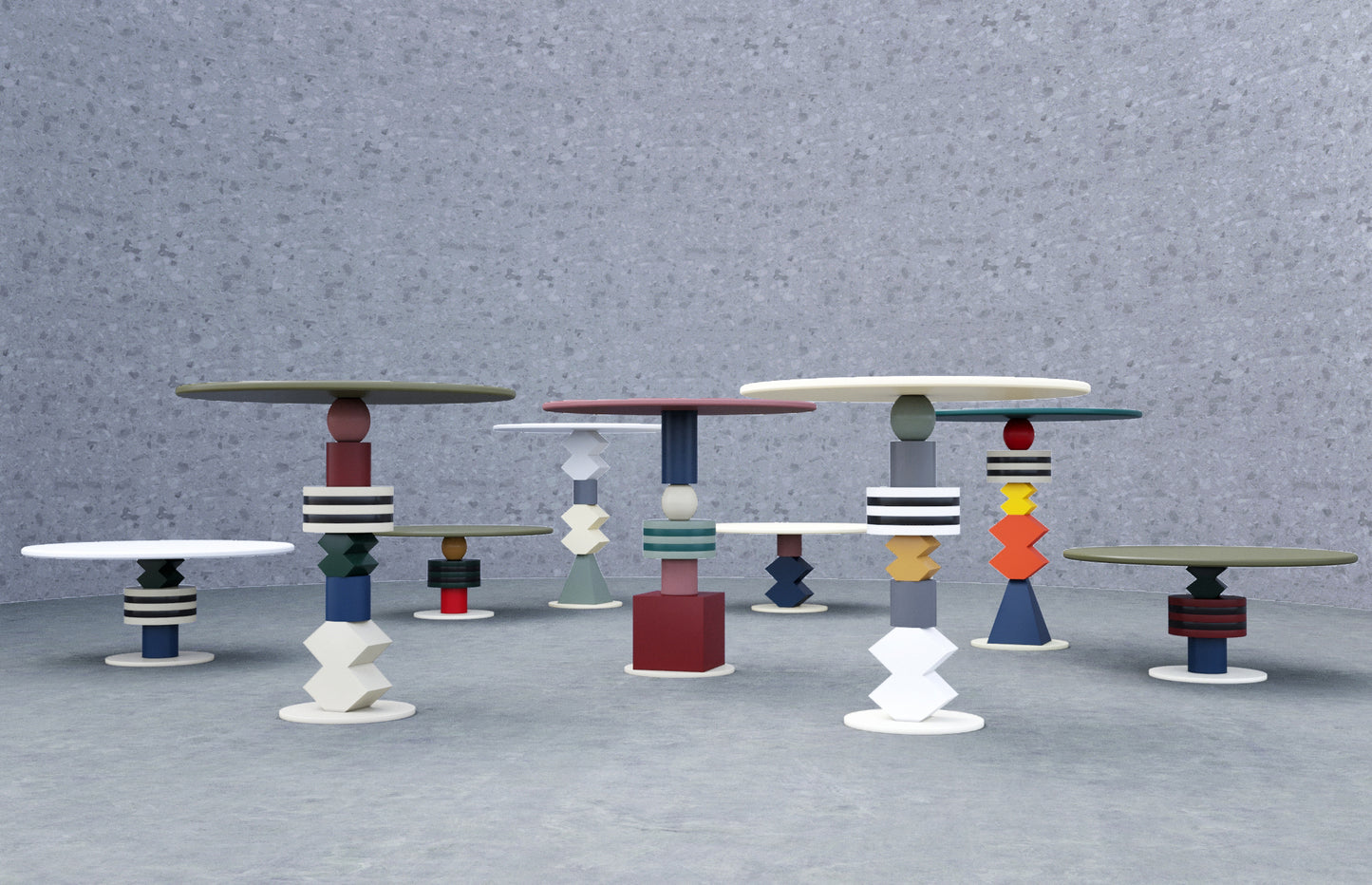 Dining table with marble blocks - 4 people