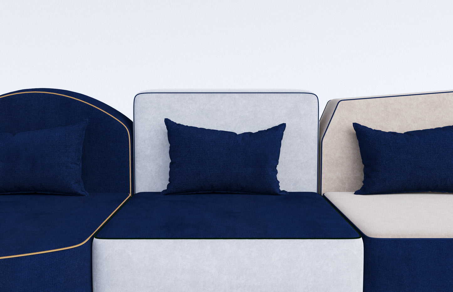 Three seat sofa mixed colors
