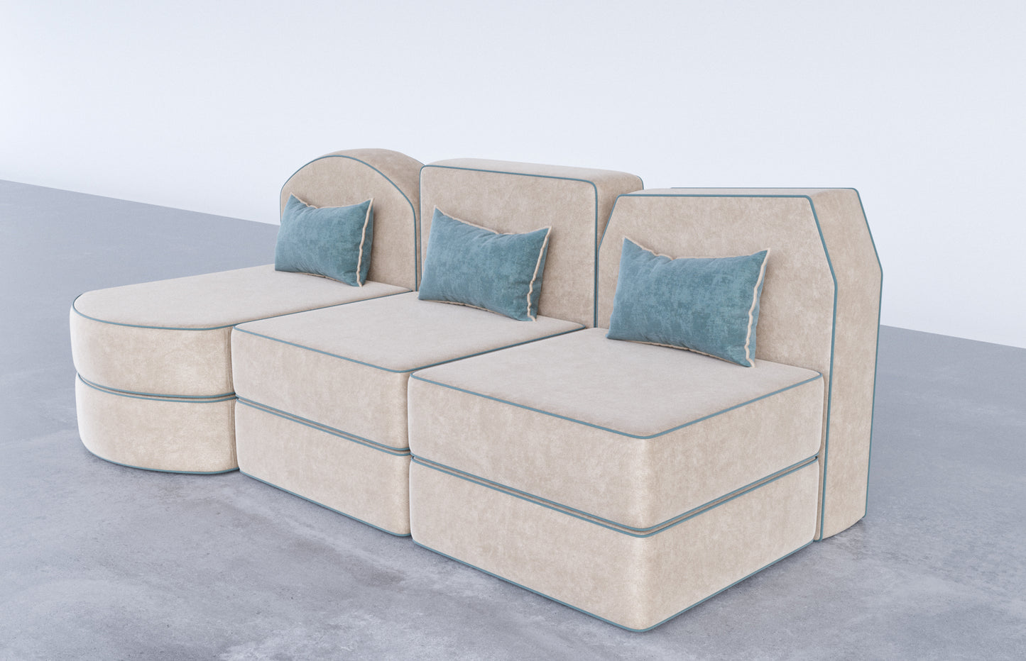 Three seat sofa beige colors