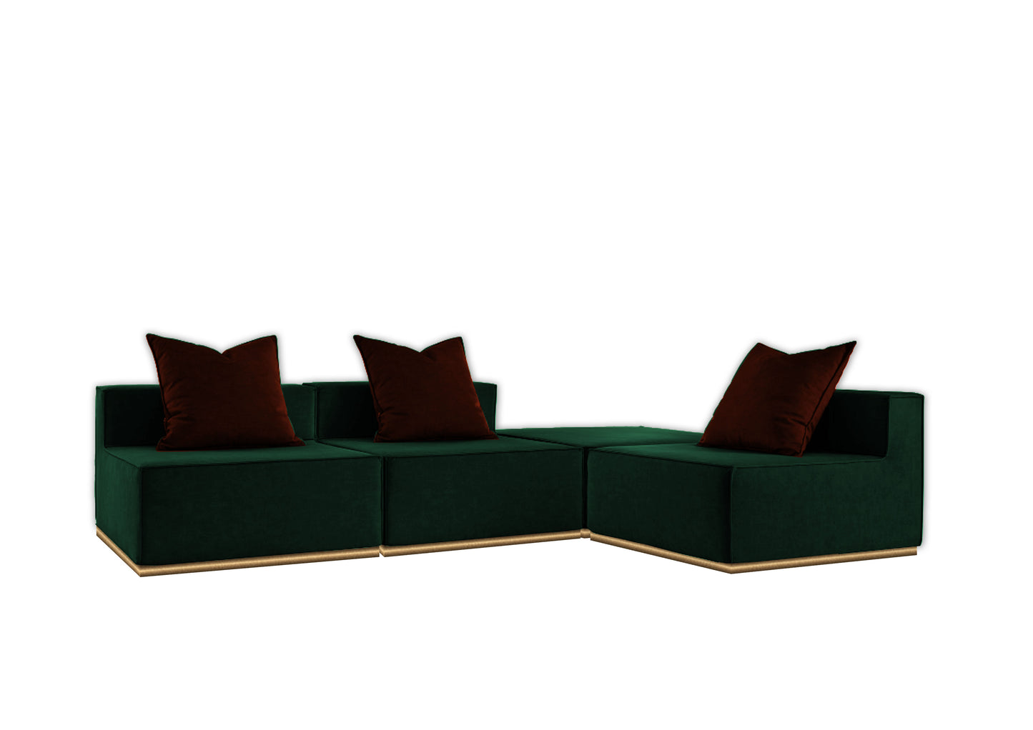 Green squared sofa