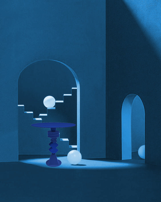 Blue Dining table - 4 people