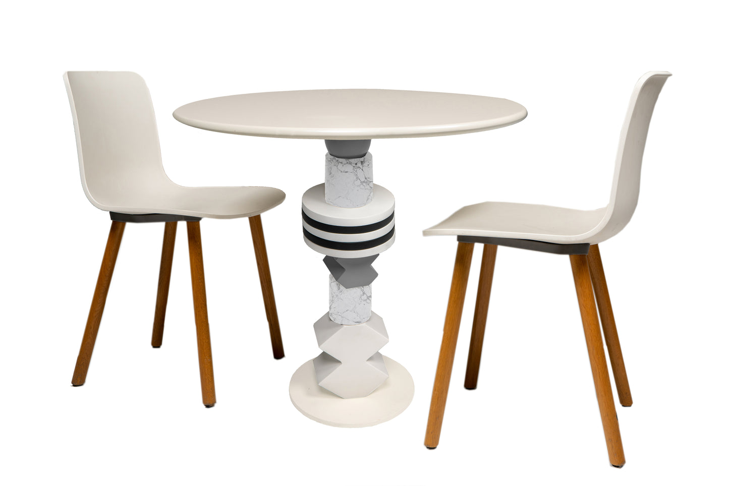 Dining table with marble blocks - 4 people