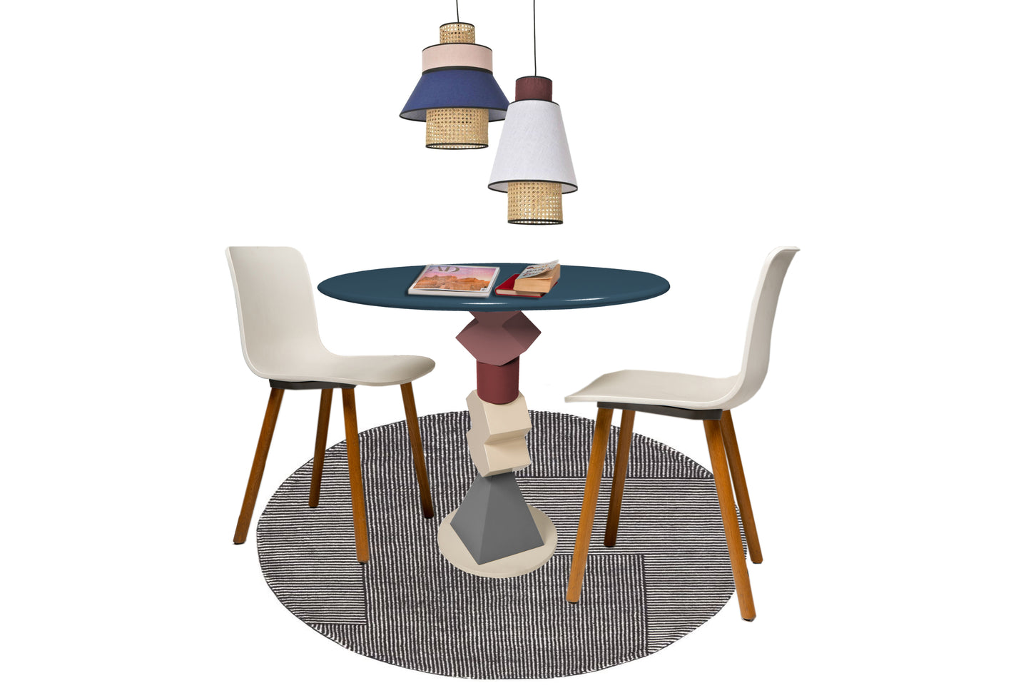 Dining table multicolor - 4 people