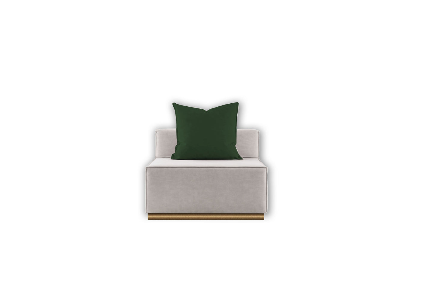 Beige squared sofa - Single module - with backrest
