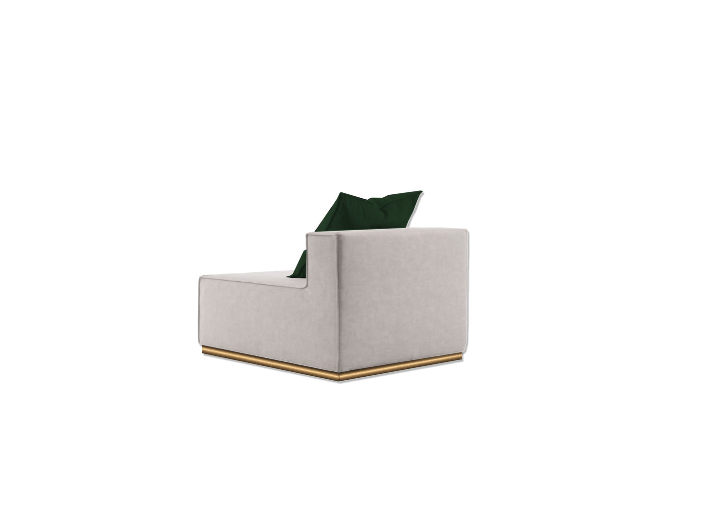 Beige squared sofa - Single module - with backrest