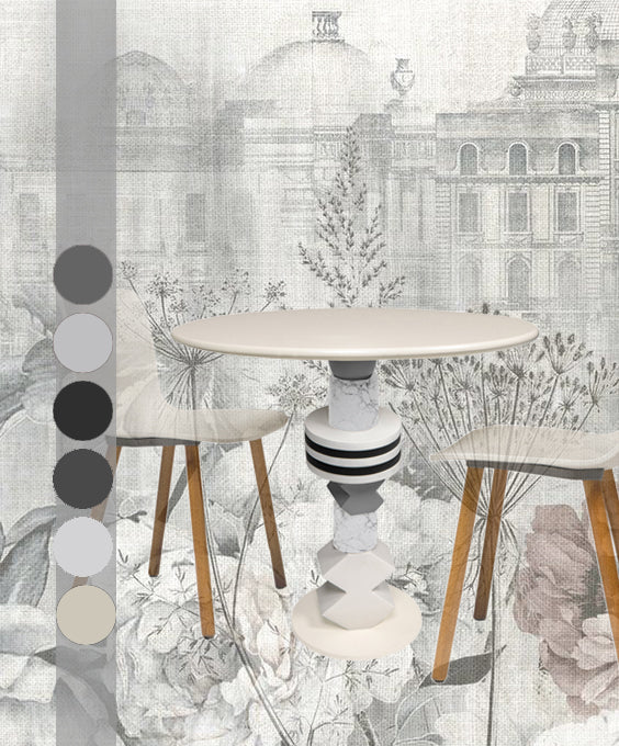 Dining table with marble blocks - 4 people