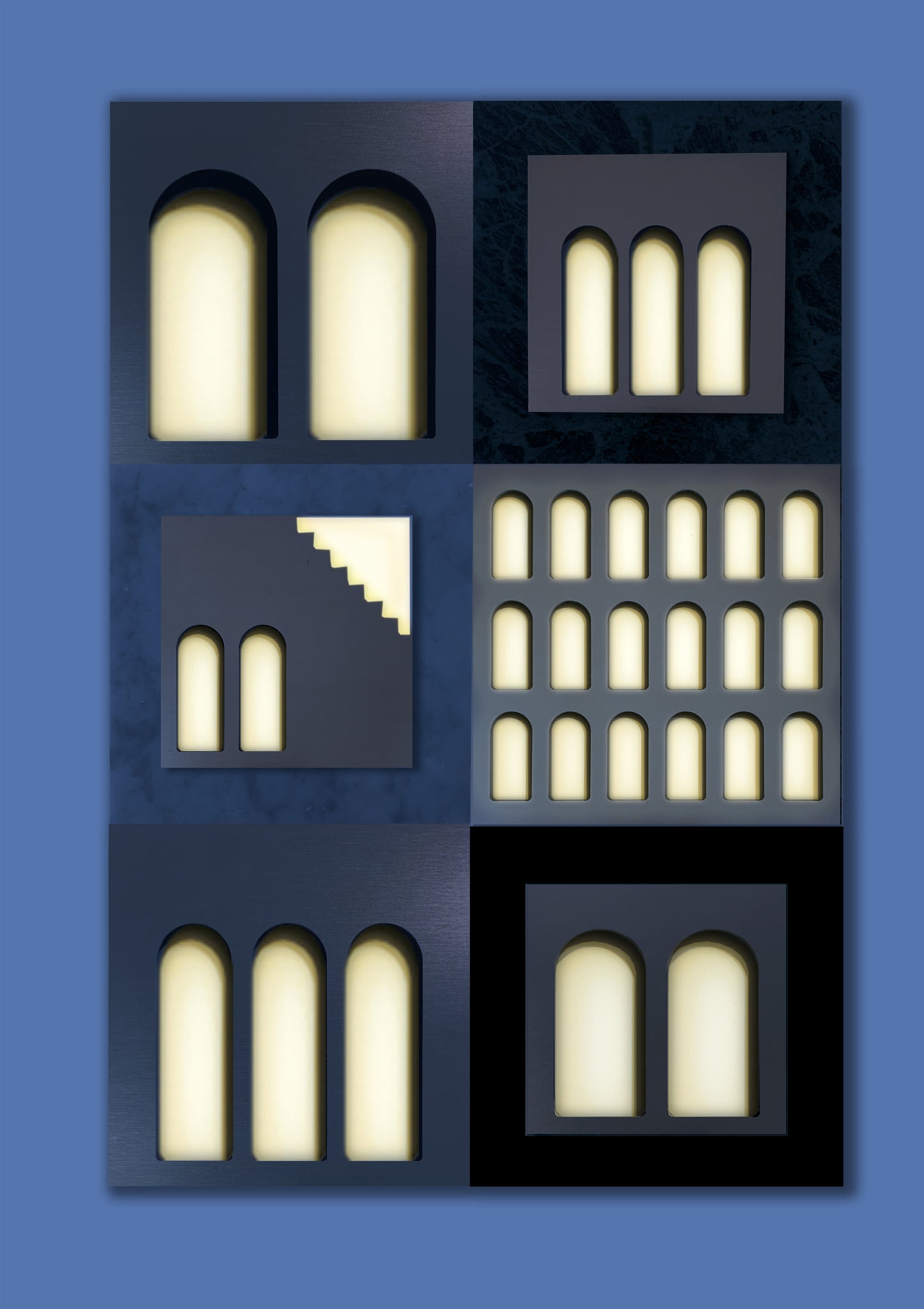 Palm Jumeirah Wall Lights - 6 PIECES  WALL LIGHT v5 vertical